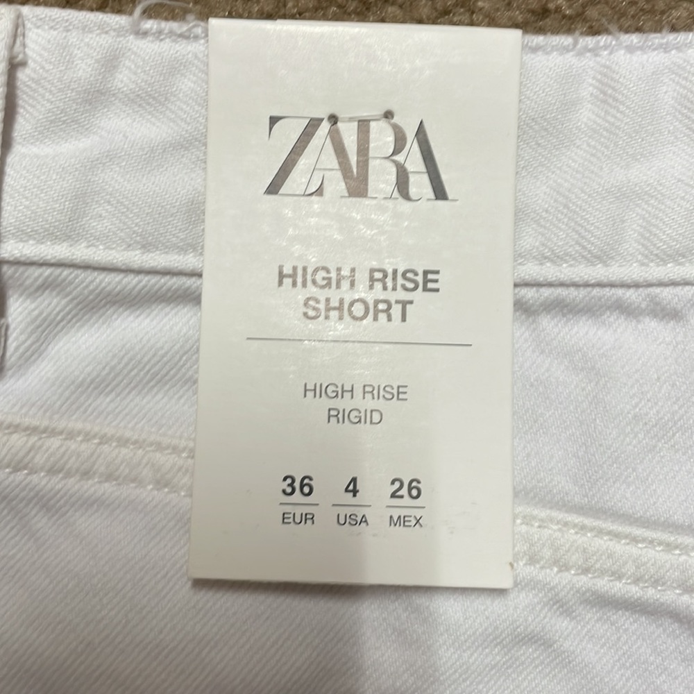 Zara women Z1975 High Rise White Shorts. Size 4. NWT! - Picture 7 of 9